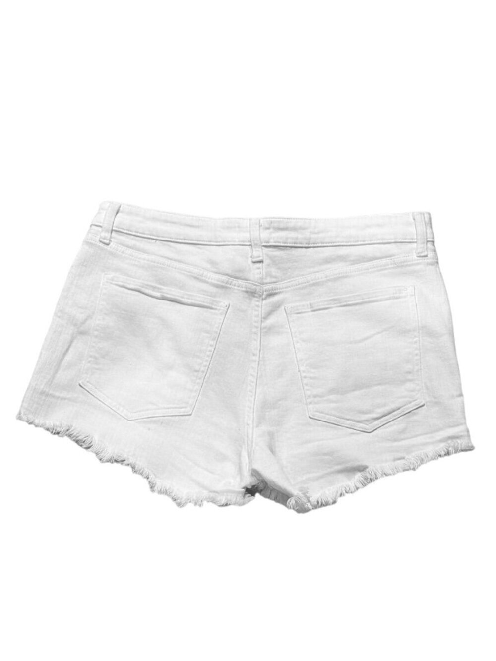 PISTOLA Women's Shorts White Cotton Denim Jean Frayed Edge Hem Stretch Size 32 - Picture 8 of 15